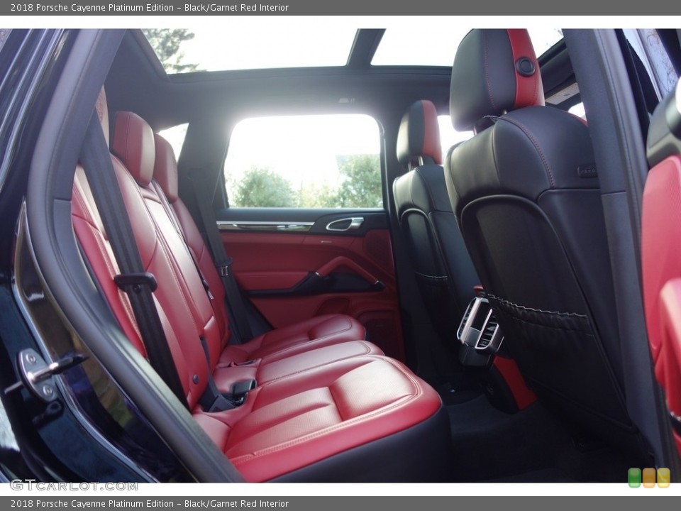 Black/Garnet Red Interior Rear Seat for the 2018 Porsche Cayenne Platinum Edition #127069023