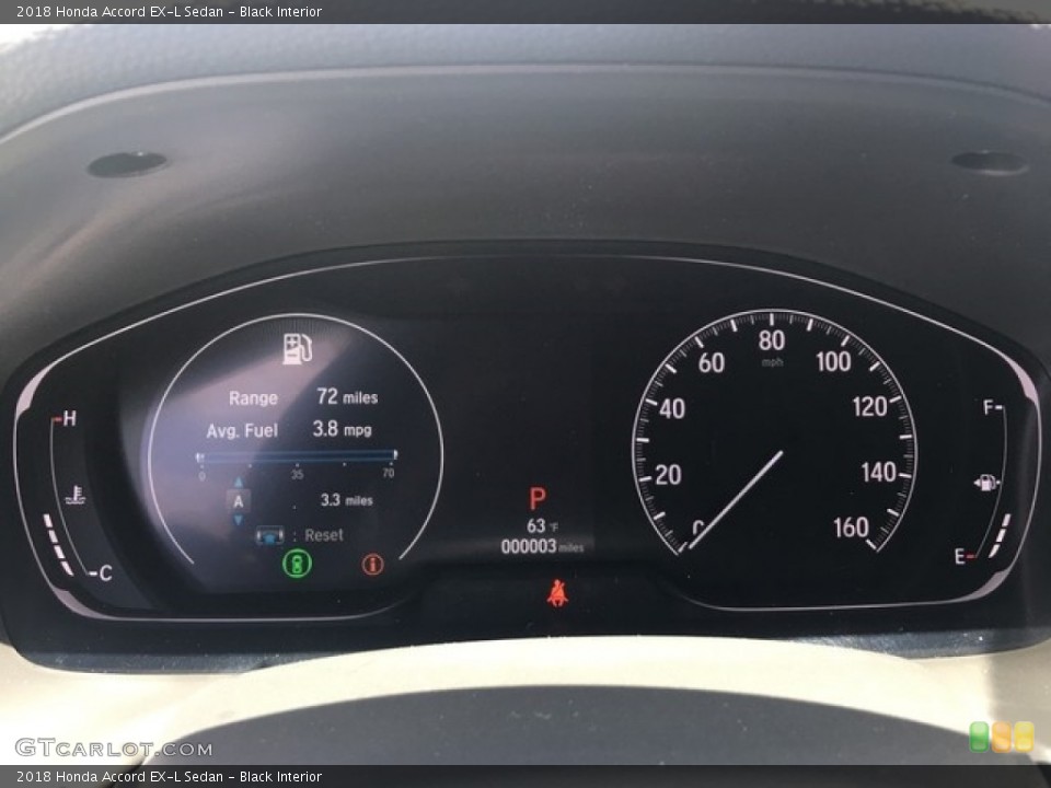 Black Interior Gauges for the 2018 Honda Accord EX-L Sedan #127072254