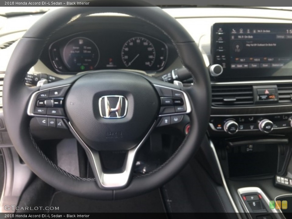 Black Interior Steering Wheel for the 2018 Honda Accord EX-L Sedan #127072272