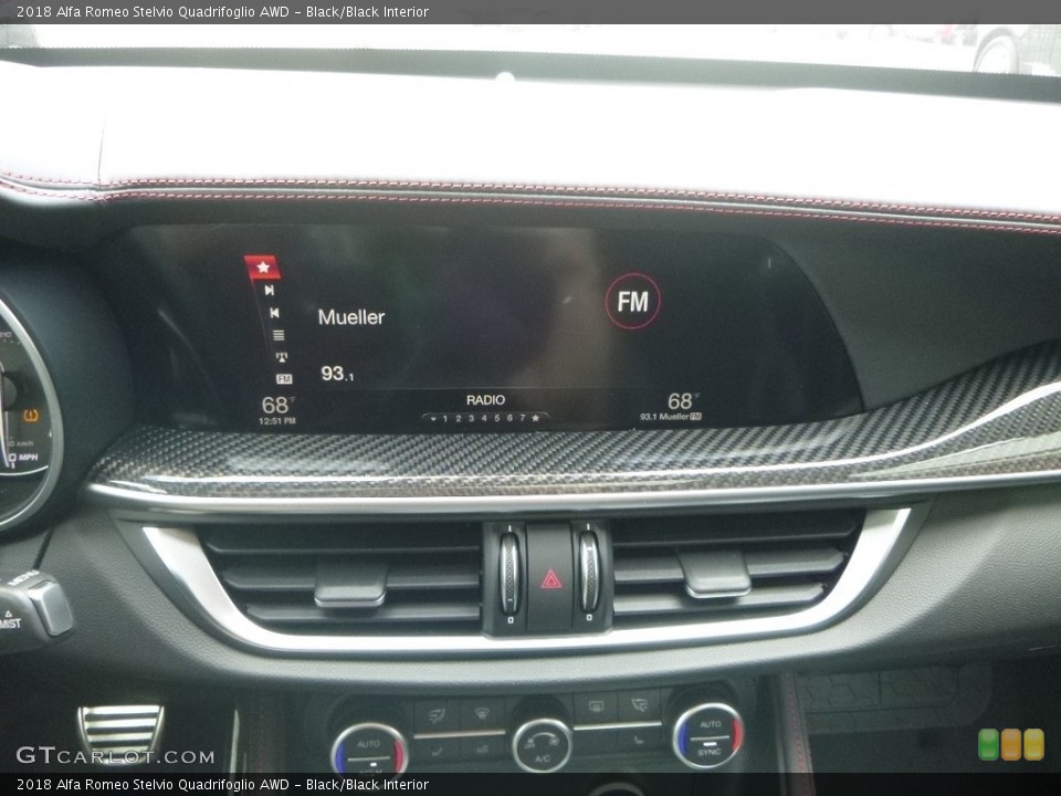 Black/Black Interior Controls for the 2018 Alfa Romeo Stelvio Quadrifoglio AWD #127120075