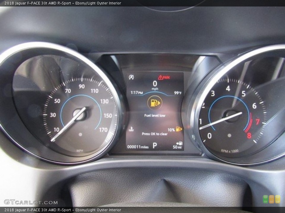 Ebony/Light Oyster Interior Gauges for the 2018 Jaguar F-PACE 30t AWD R-Sport #127129198