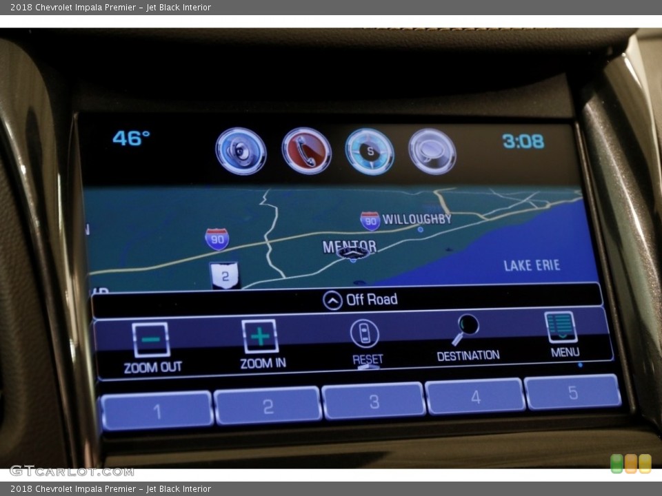 Jet Black Interior Navigation for the 2018 Chevrolet Impala Premier #127137149