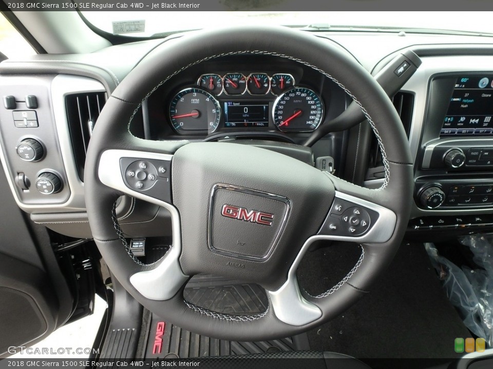 Jet Black Interior Steering Wheel for the 2018 GMC Sierra 1500 SLE Regular Cab 4WD #127147340
