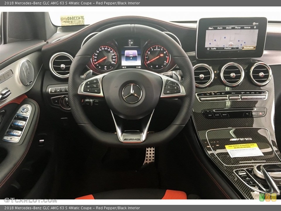 Red Pepper/Black Interior Steering Wheel for the 2018 Mercedes-Benz GLC AMG 63 S 4Matic Coupe #127223484