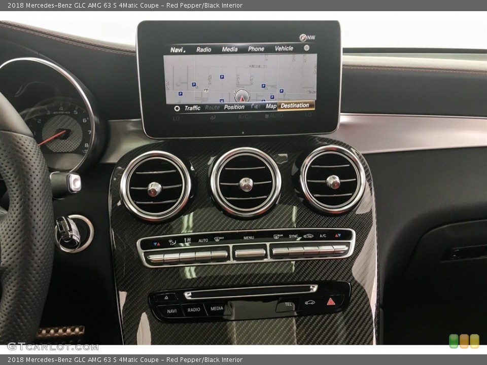 Red Pepper/Black Interior Controls for the 2018 Mercedes-Benz GLC AMG 63 S 4Matic Coupe #127223511