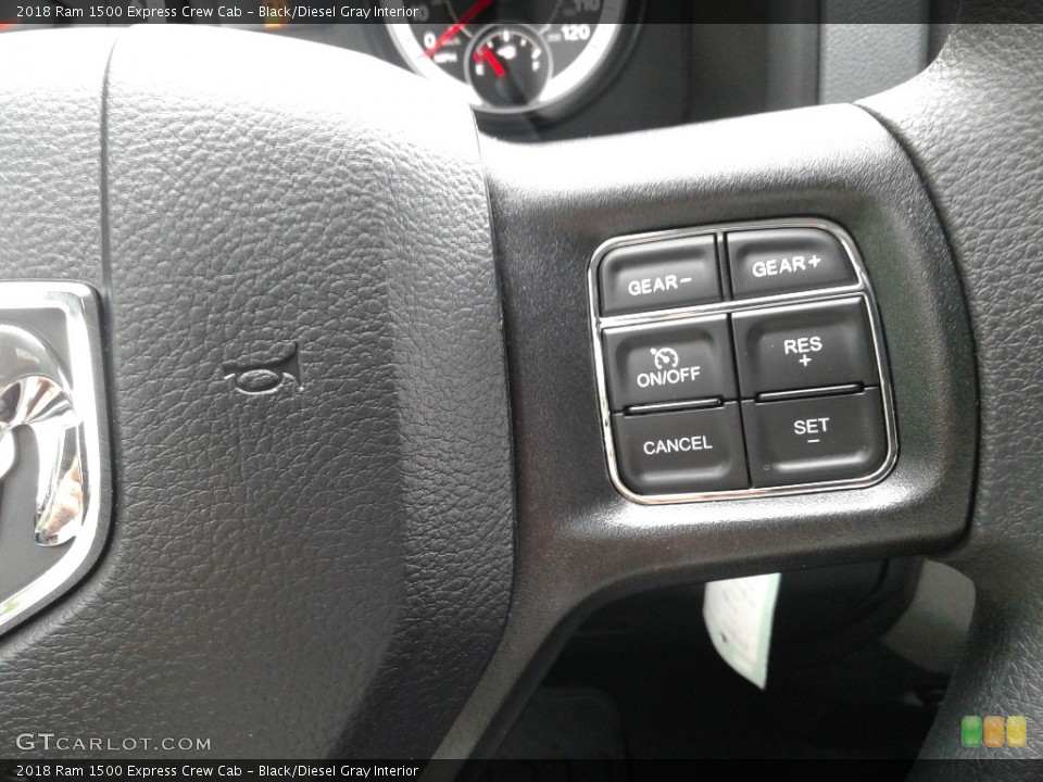 Black/Diesel Gray Interior Steering Wheel for the 2018 Ram 1500 Express Crew Cab #127225695
