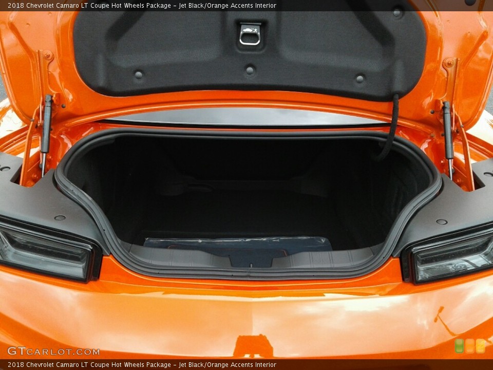 Jet Black/Orange Accents Interior Trunk for the 2018 Chevrolet Camaro LT Coupe Hot Wheels Package #127238116