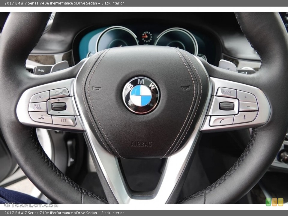 Black Interior Steering Wheel for the 2017 BMW 7 Series 740e iPerformance xDrive Sedan #127239346