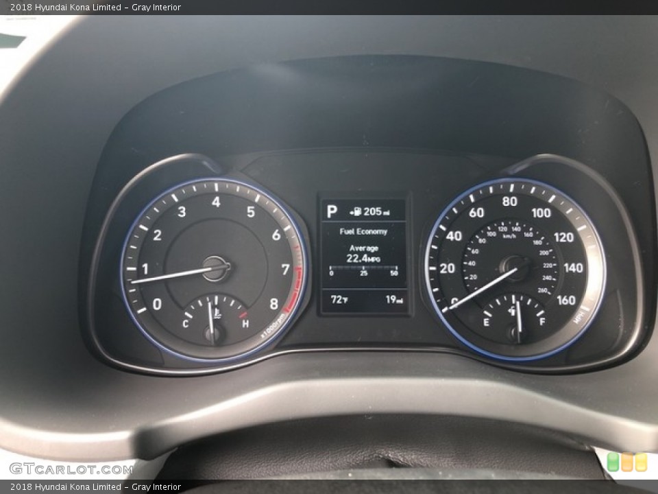 Gray Interior Gauges for the 2018 Hyundai Kona Limited #127239846