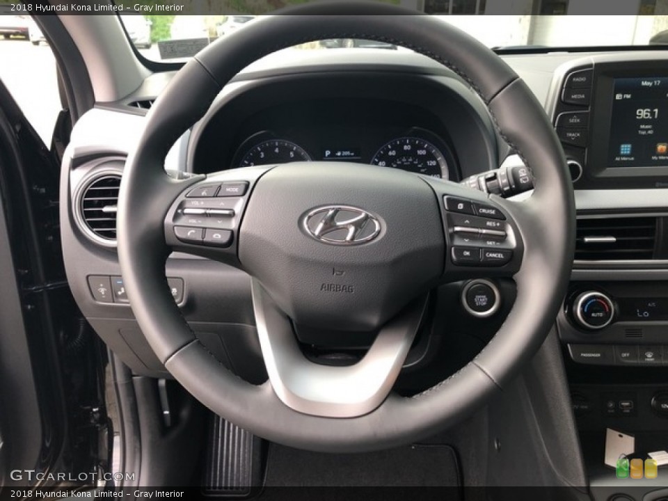 Gray Interior Steering Wheel for the 2018 Hyundai Kona Limited #127239862