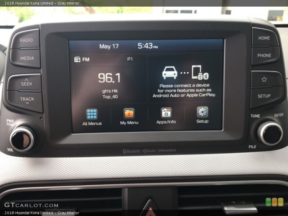 Gray Interior Controls for the 2018 Hyundai Kona Limited #127239901