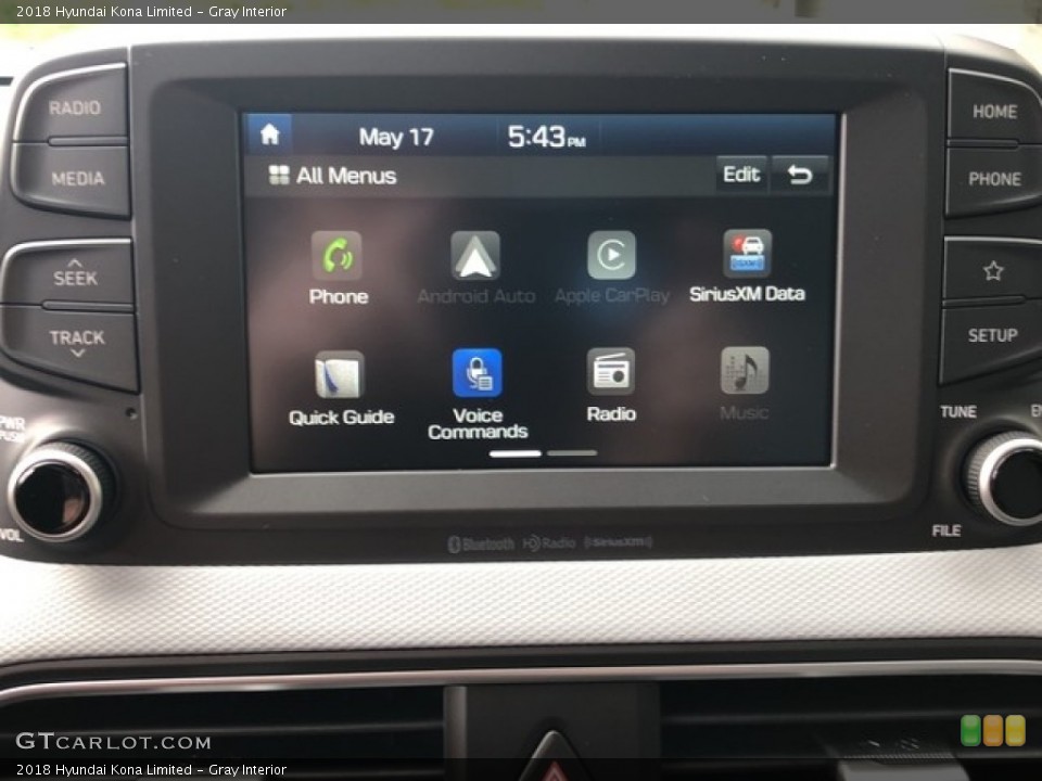 Gray Interior Controls for the 2018 Hyundai Kona Limited #127239913