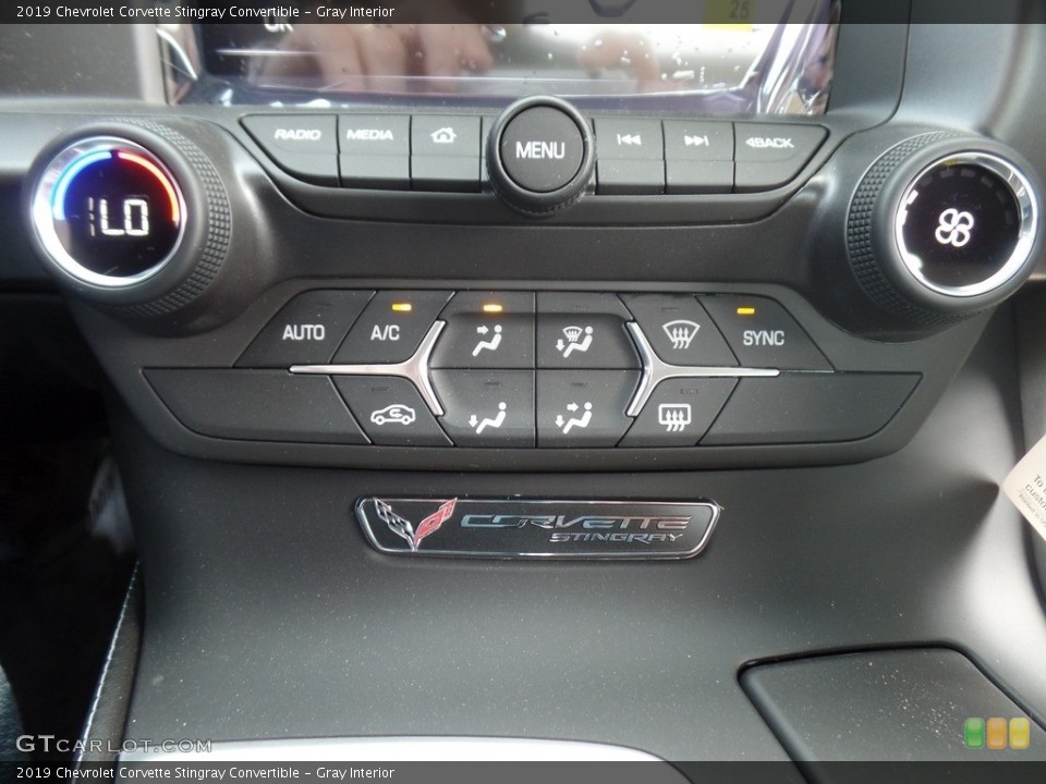 Gray Interior Controls for the 2019 Chevrolet Corvette Stingray Convertible #127241676