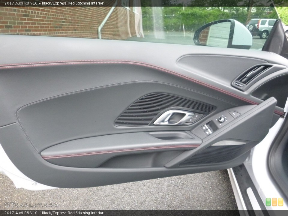 Black/Express Red Stitching Interior Door Panel for the 2017 Audi R8 V10 #127244359