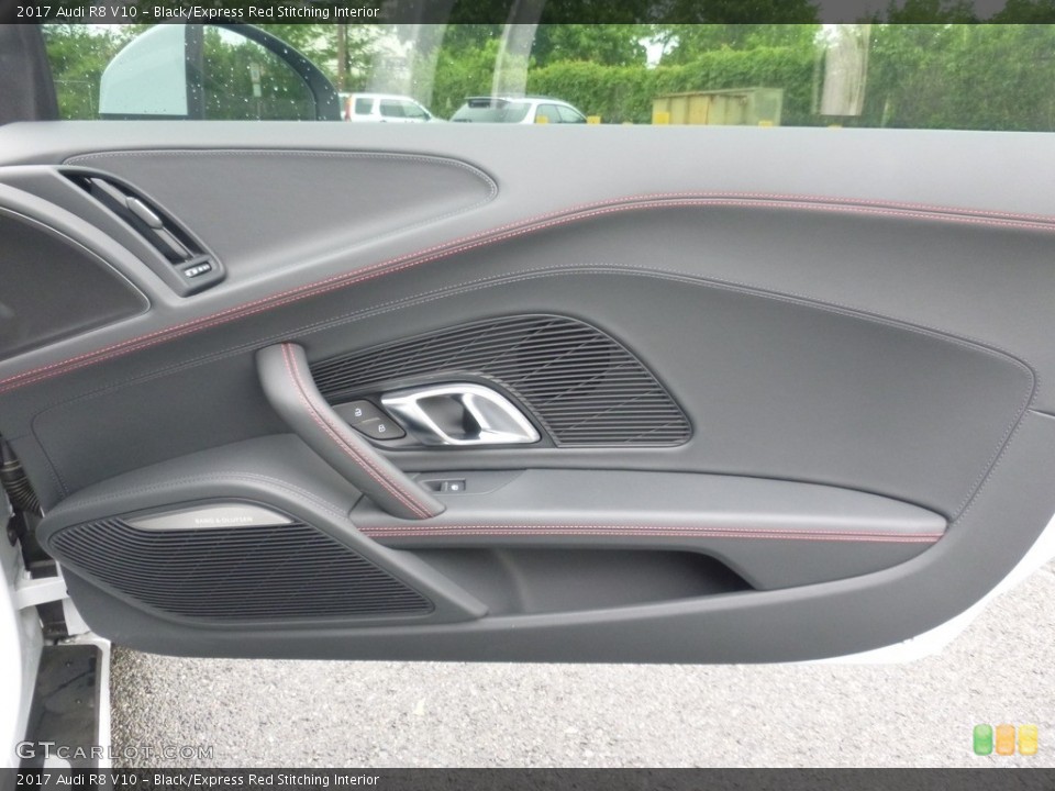 Black/Express Red Stitching Interior Door Panel for the 2017 Audi R8 V10 #127244461
