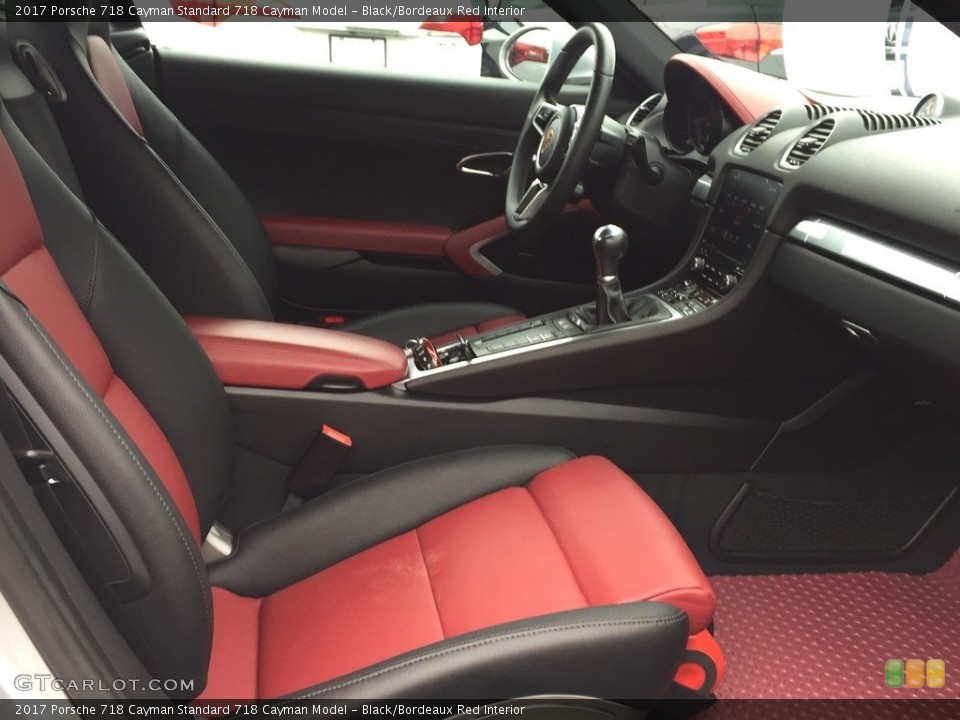 Black/Bordeaux Red Interior Front Seat for the 2017 Porsche 718 Cayman  #127273743