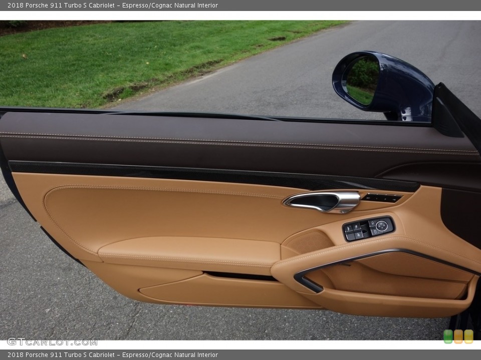 Espresso/Cognac Natural Interior Door Panel for the 2018 Porsche 911 Turbo S Cabriolet #127283461