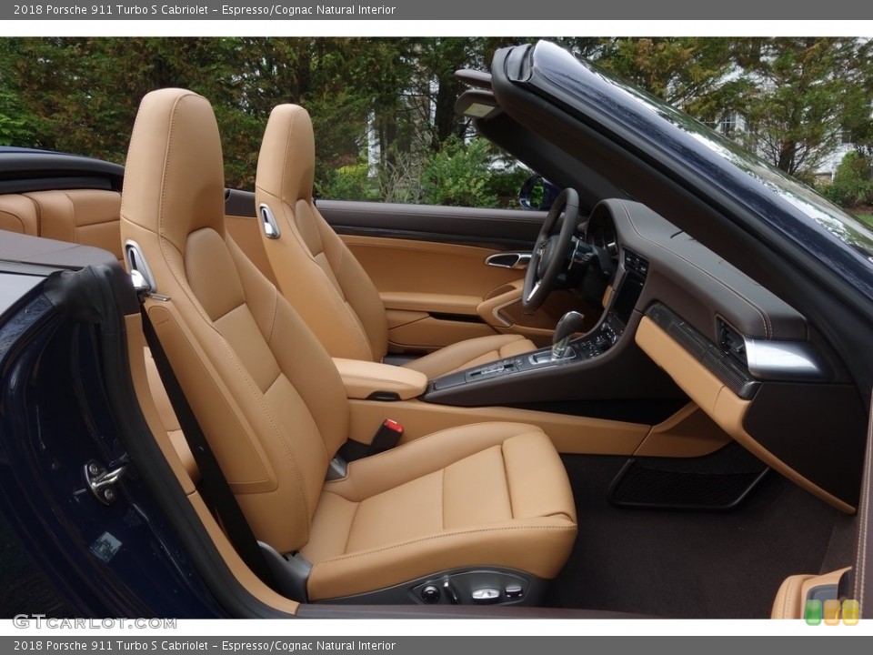 Espresso/Cognac Natural Interior Front Seat for the 2018 Porsche 911 Turbo S Cabriolet #127283581