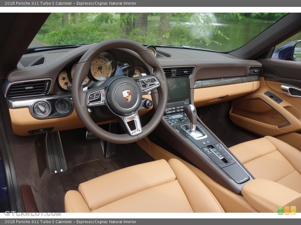 Espresso/Cognac Natural Interior Front Seat for the 2018 Porsche 911 Turbo S Cabriolet #127283740