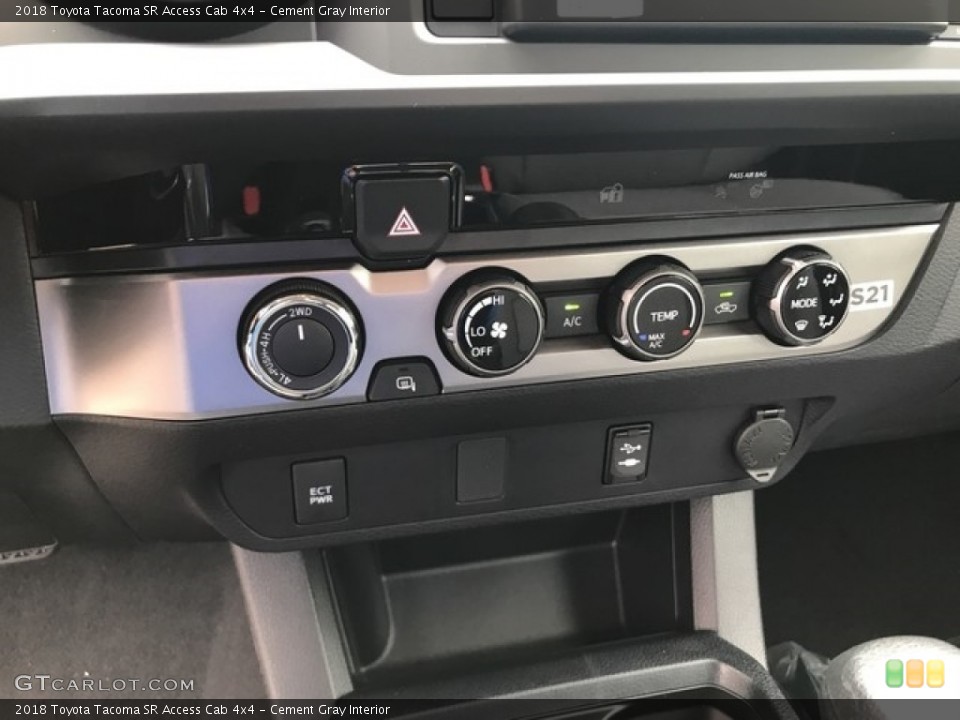 Cement Gray Interior Controls for the 2018 Toyota Tacoma SR Access Cab 4x4 #127284619
