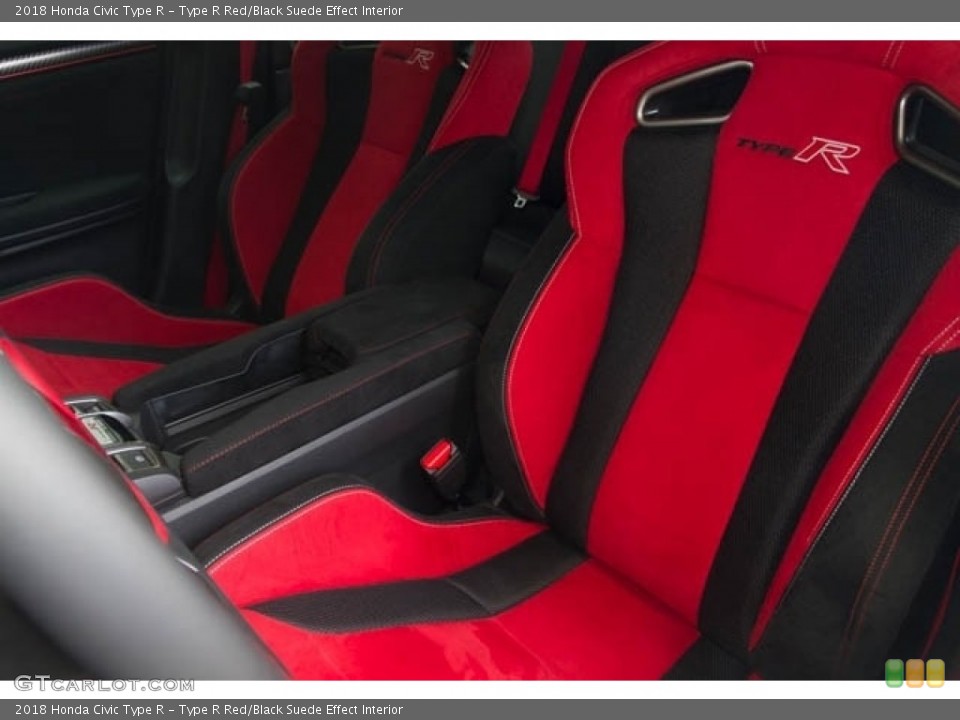 Type R Red/Black Suede Effect Interior Front Seat for the 2018 Honda Civic Type R #127288543