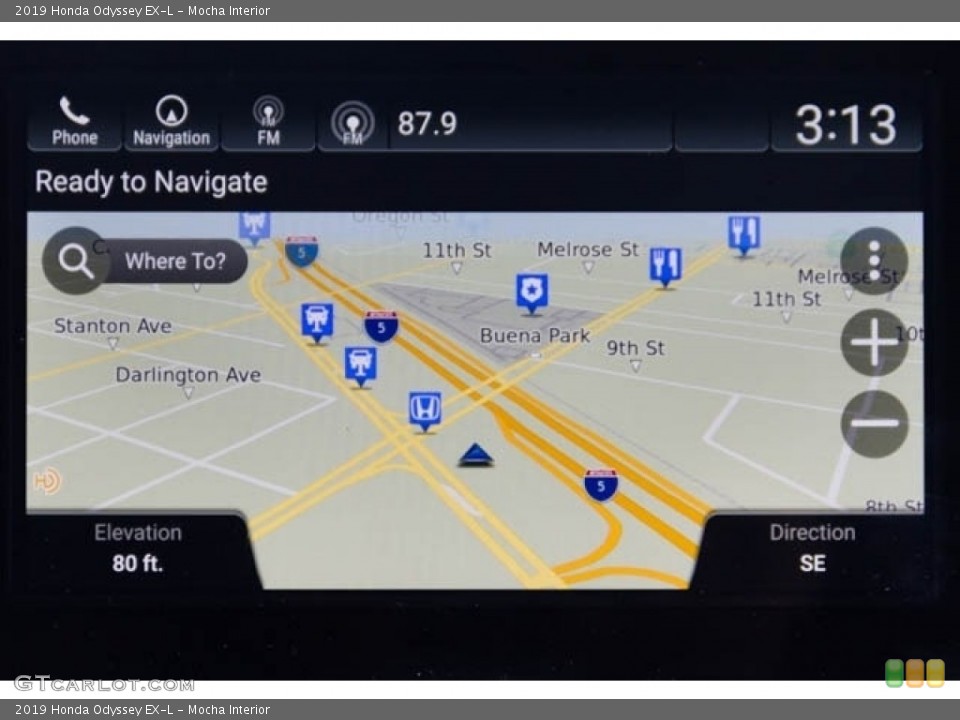 Mocha Interior Navigation for the 2019 Honda Odyssey EX-L #127293202