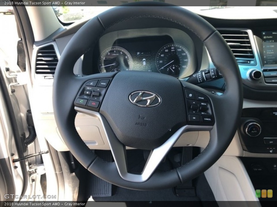 Gray Interior Steering Wheel for the 2018 Hyundai Tucson Sport AWD #127300577