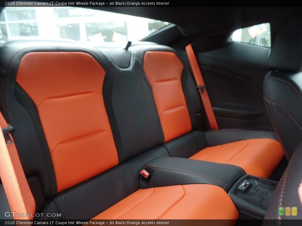 Jet Black/Orange Accents Interior Rear Seat for the 2018 Chevrolet Camaro LT Coupe Hot Wheels Package #127346690