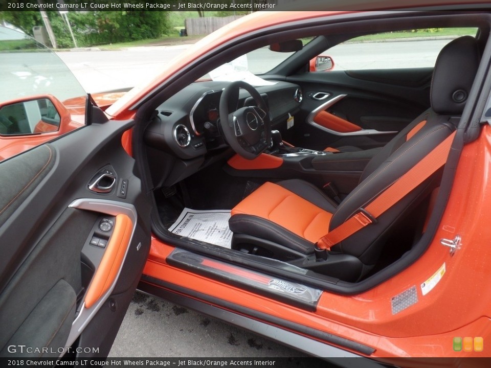 Jet Black/Orange Accents Interior Photo for the 2018 Chevrolet Camaro LT Coupe Hot Wheels Package #127346807