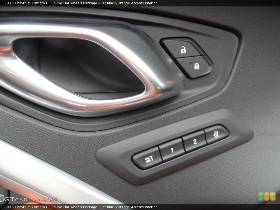 Jet Black/Orange Accents Interior Controls for the 2018 Chevrolet Camaro LT Coupe Hot Wheels Package #127346885