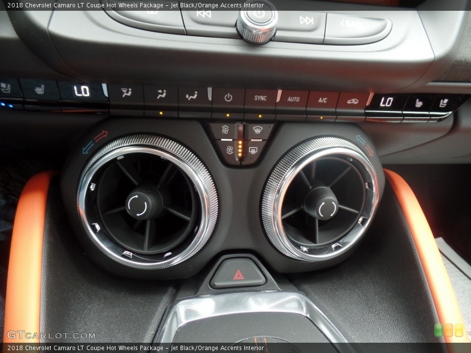 Jet Black/Orange Accents Interior Controls for the 2018 Chevrolet Camaro LT Coupe Hot Wheels Package #127347251