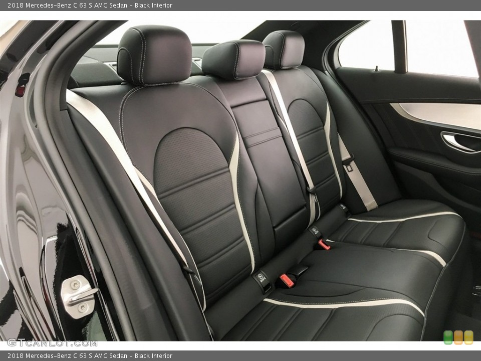 Black Interior Rear Seat for the 2018 Mercedes-Benz C 63 S AMG Sedan #127365244