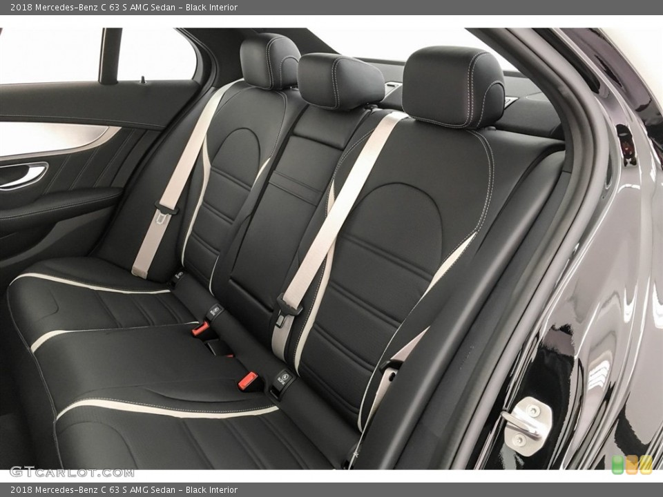 Black Interior Rear Seat for the 2018 Mercedes-Benz C 63 S AMG Sedan #127365291