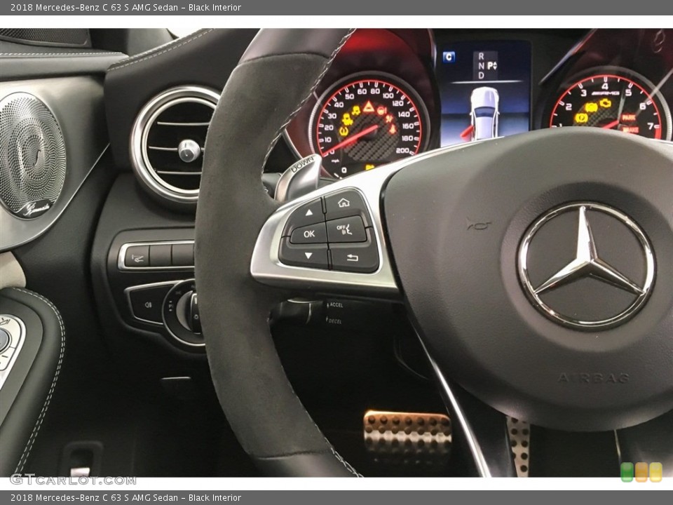 Black Interior Steering Wheel for the 2018 Mercedes-Benz C 63 S AMG Sedan #127365316