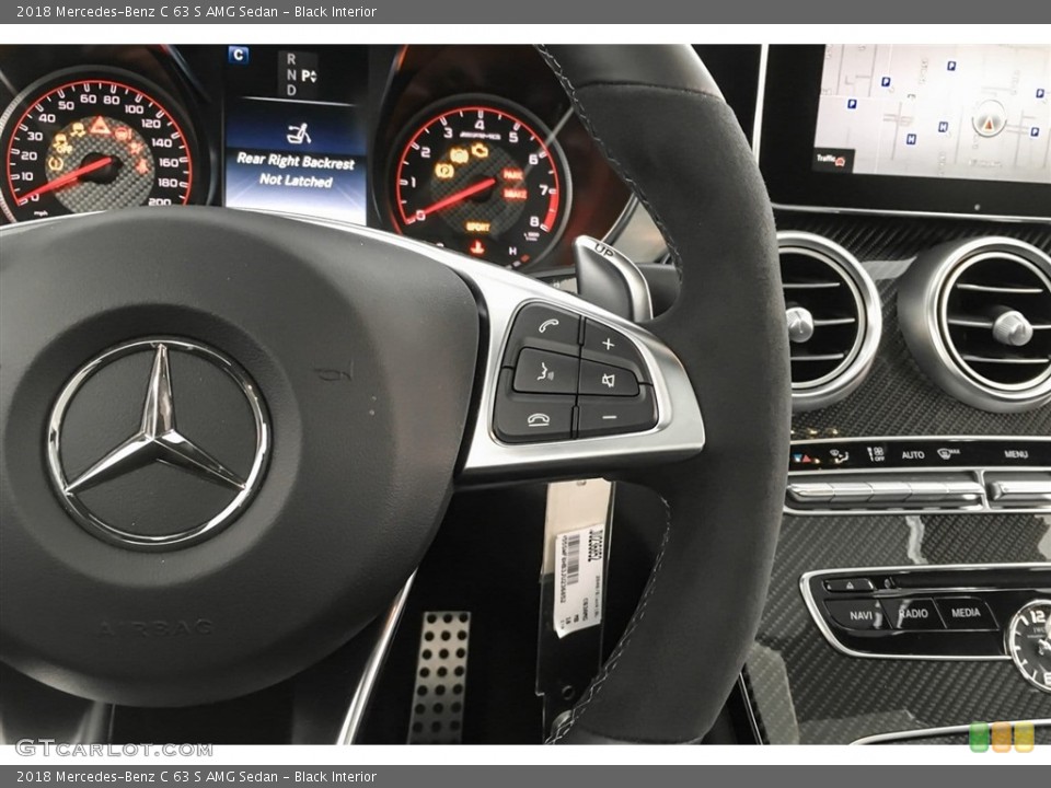 Black Interior Steering Wheel for the 2018 Mercedes-Benz C 63 S AMG Sedan #127365340