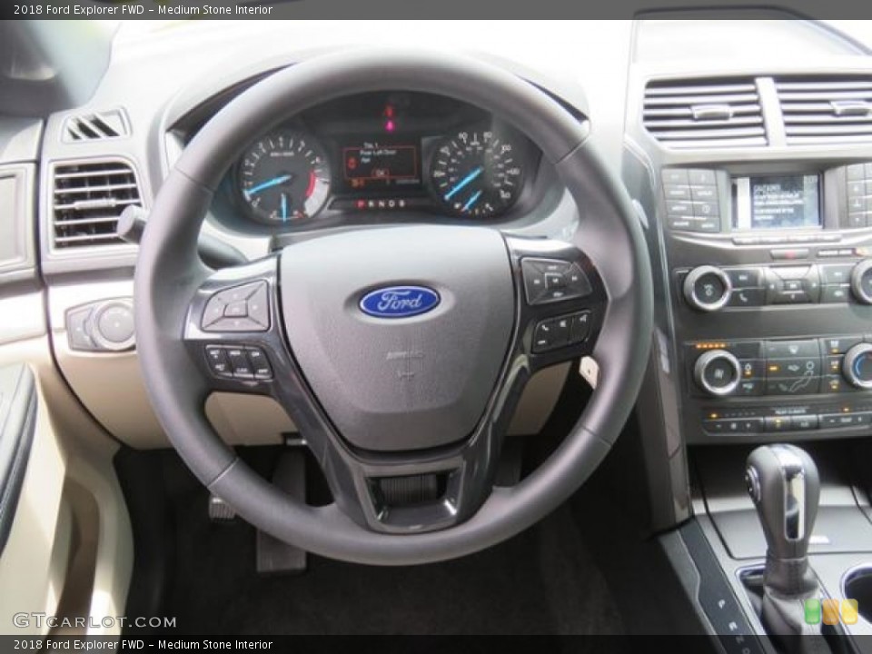 Medium Stone Interior Steering Wheel for the 2018 Ford Explorer FWD #127380932