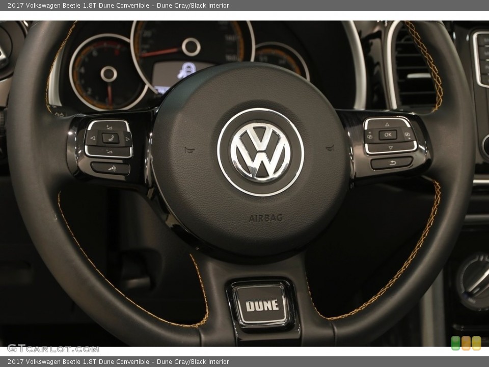 Dune Gray/Black Interior Steering Wheel for the 2017 Volkswagen Beetle 1.8T Dune Convertible #127381802