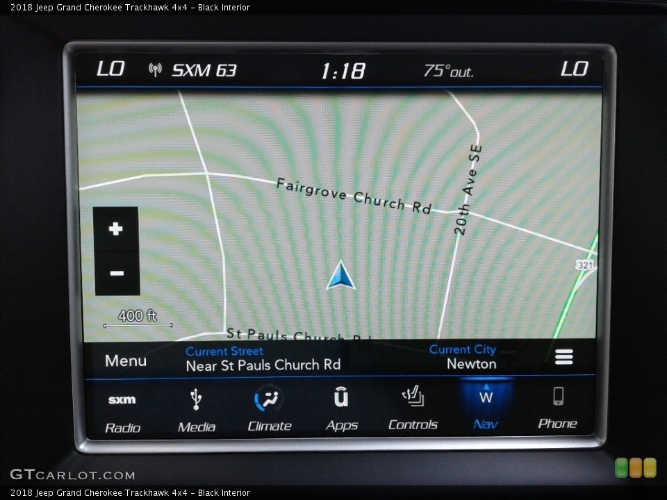 Black Interior Navigation for the 2018 Jeep Grand Cherokee Trackhawk 4x4 #127397162