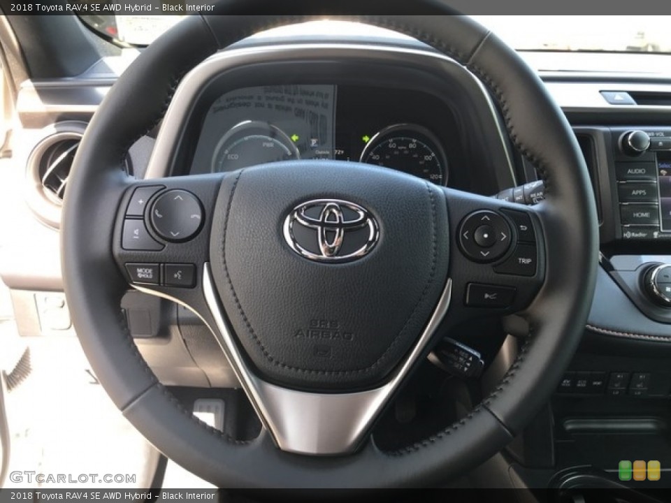 Black Interior Steering Wheel for the 2018 Toyota RAV4 SE AWD Hybrid #127398896