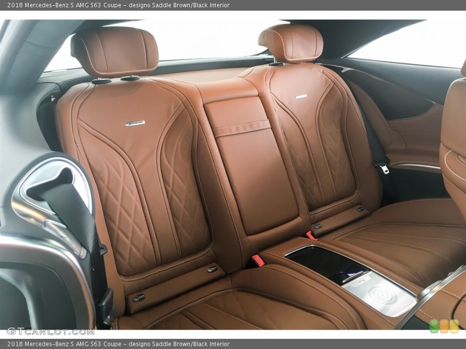 designo Saddle Brown/Black Interior Rear Seat for the 2018 Mercedes-Benz S AMG S63 Coupe #127404750