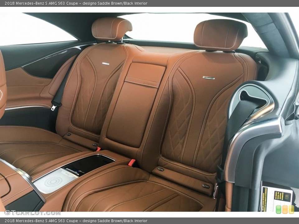 designo Saddle Brown/Black Interior Rear Seat for the 2018 Mercedes-Benz S AMG S63 Coupe #127404804