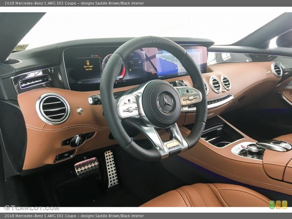 designo Saddle Brown/Black Interior Dashboard for the 2018 Mercedes-Benz S AMG S63 Coupe #127404897