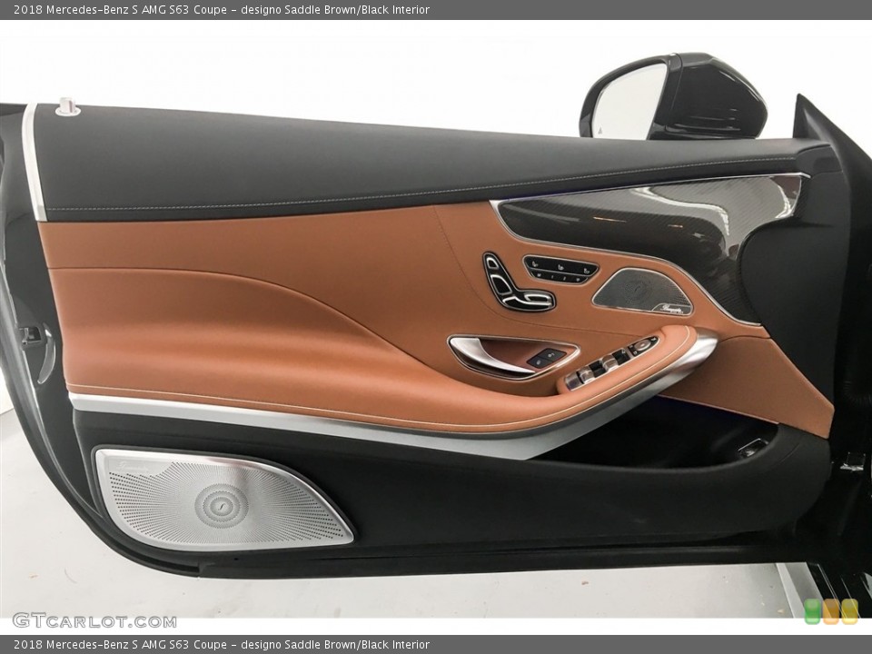 designo Saddle Brown/Black Interior Door Panel for the 2018 Mercedes-Benz S AMG S63 Coupe #127405005