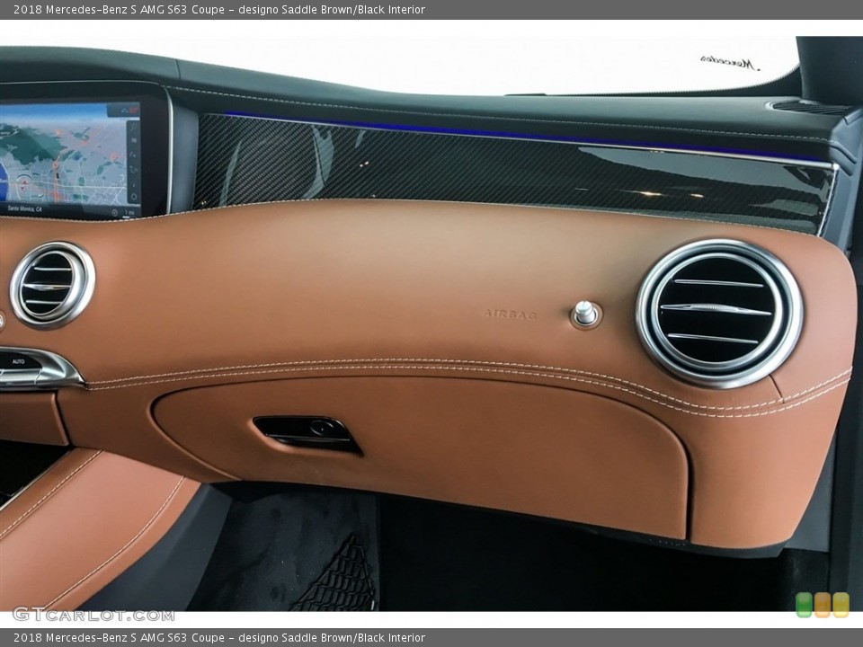 designo Saddle Brown/Black Interior Dashboard for the 2018 Mercedes-Benz S AMG S63 Coupe #127405077