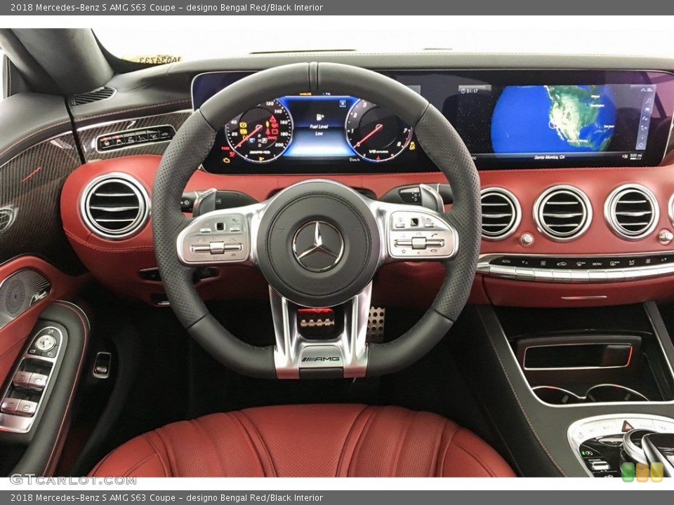designo Bengal Red/Black Interior Steering Wheel for the 2018 Mercedes-Benz S AMG S63 Coupe #127405380
