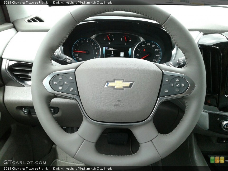 Dark Atmosphere/Medium Ash Gray Interior Steering Wheel for the 2018 Chevrolet Traverse Premier #127410411