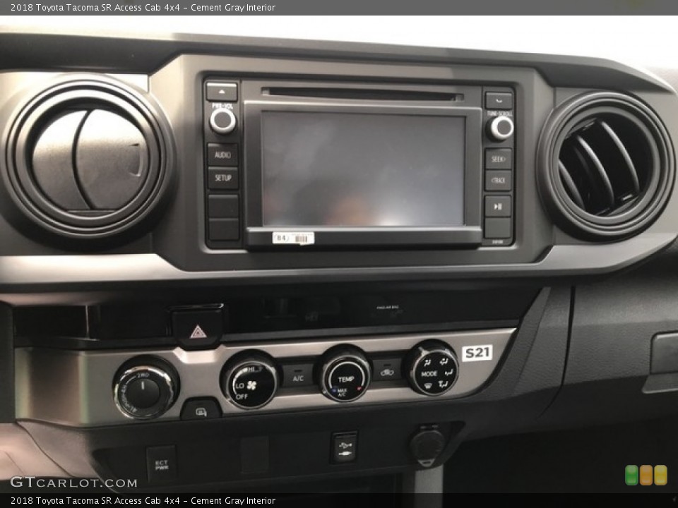 Cement Gray Interior Controls for the 2018 Toyota Tacoma SR Access Cab 4x4 #127415743
