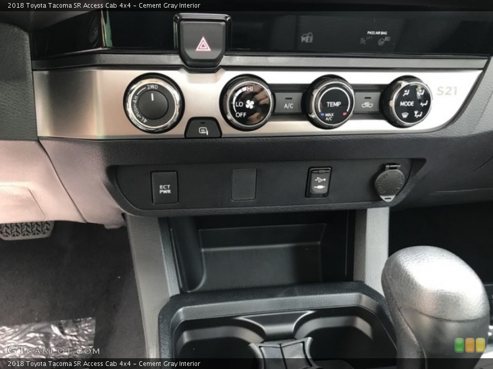 Cement Gray Interior Controls for the 2018 Toyota Tacoma SR Access Cab 4x4 #127415755