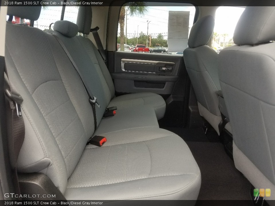 Black/Diesel Gray Interior Rear Seat for the 2018 Ram 1500 SLT Crew Cab #127416934
