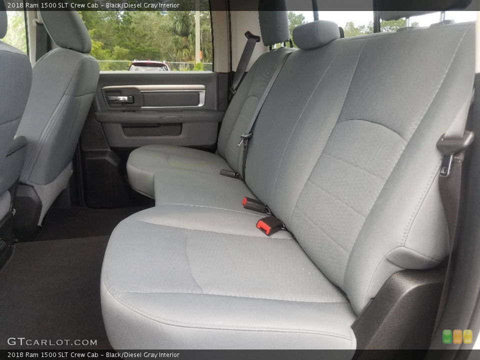 Black/Diesel Gray Interior Rear Seat for the 2018 Ram 1500 SLT Crew Cab #127416967